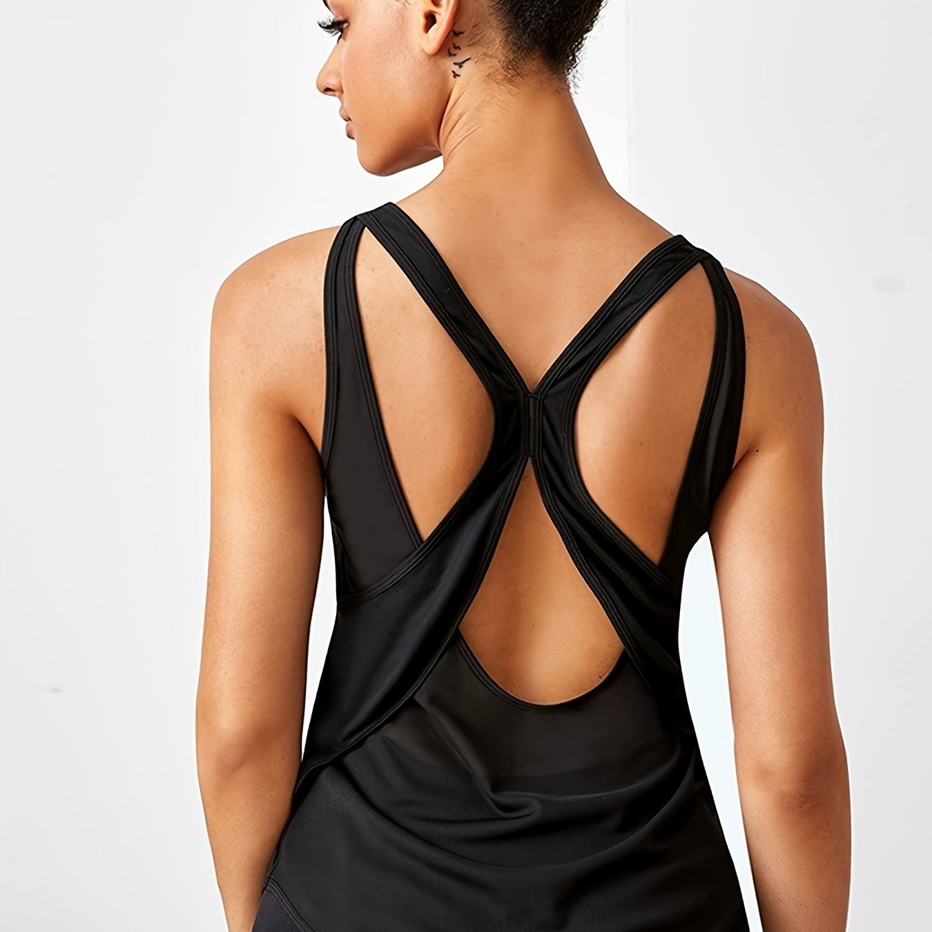 Criss Cross Backless Workout Tank Top
