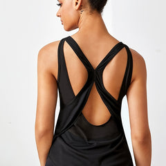 Criss Cross Backless Workout Tank Top