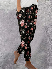 Women's Plus Ditsy Floral Print High Rise Jogger Trousers