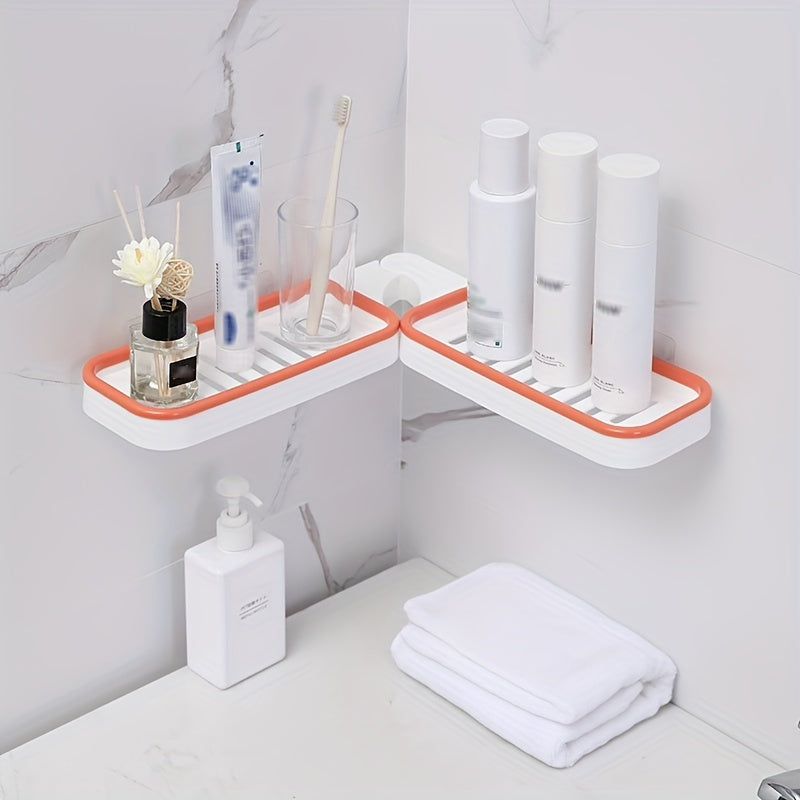 Foldable Dual Purpose Corner Shelf - Bathroom Storage and Shampoo Holder