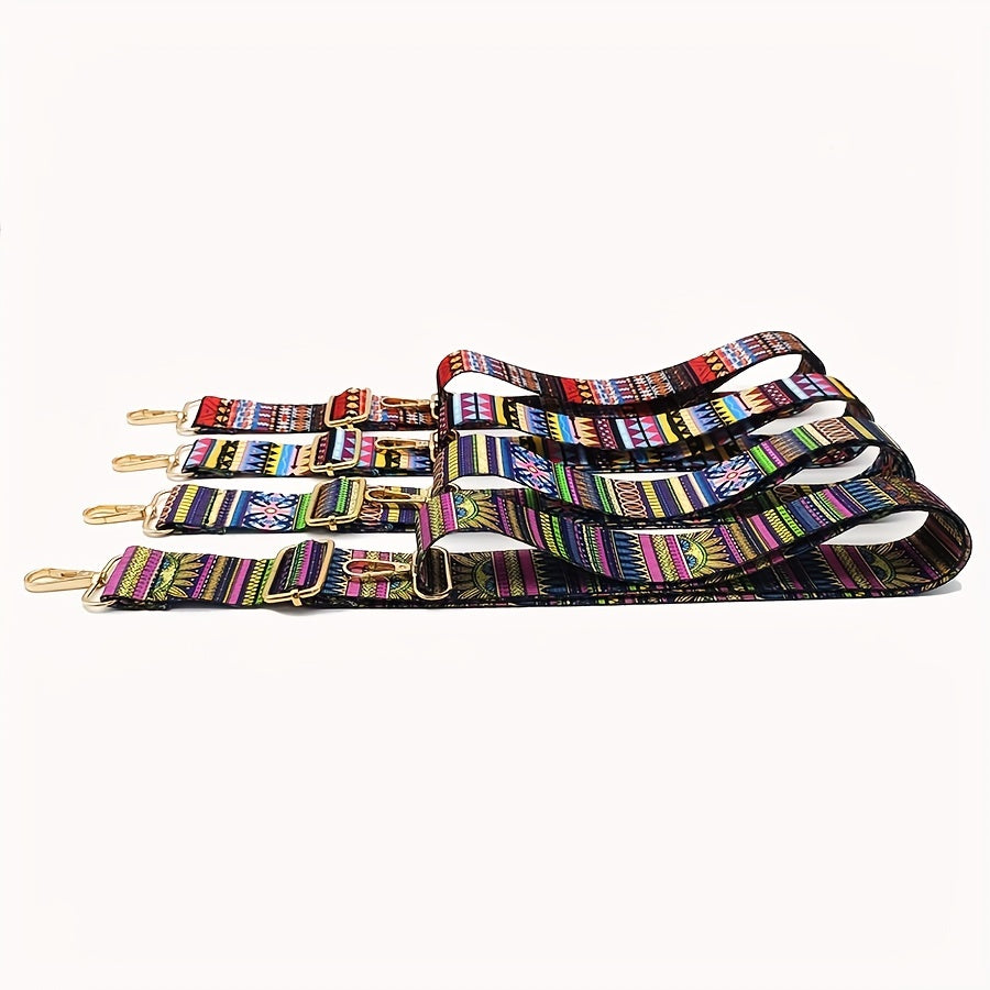 Vintage Geometric Pattern Wide Bag Strap Replacement Shoulder Bag