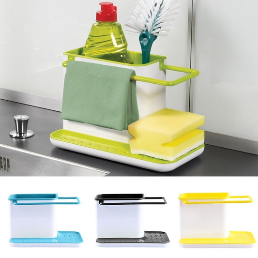 Kitchen Sink Sponge Holder Soap Dish Rack Drain Storage Dishcloth Rack