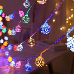 Metal String Lights Moroccan Ball Lamp String Yard Light