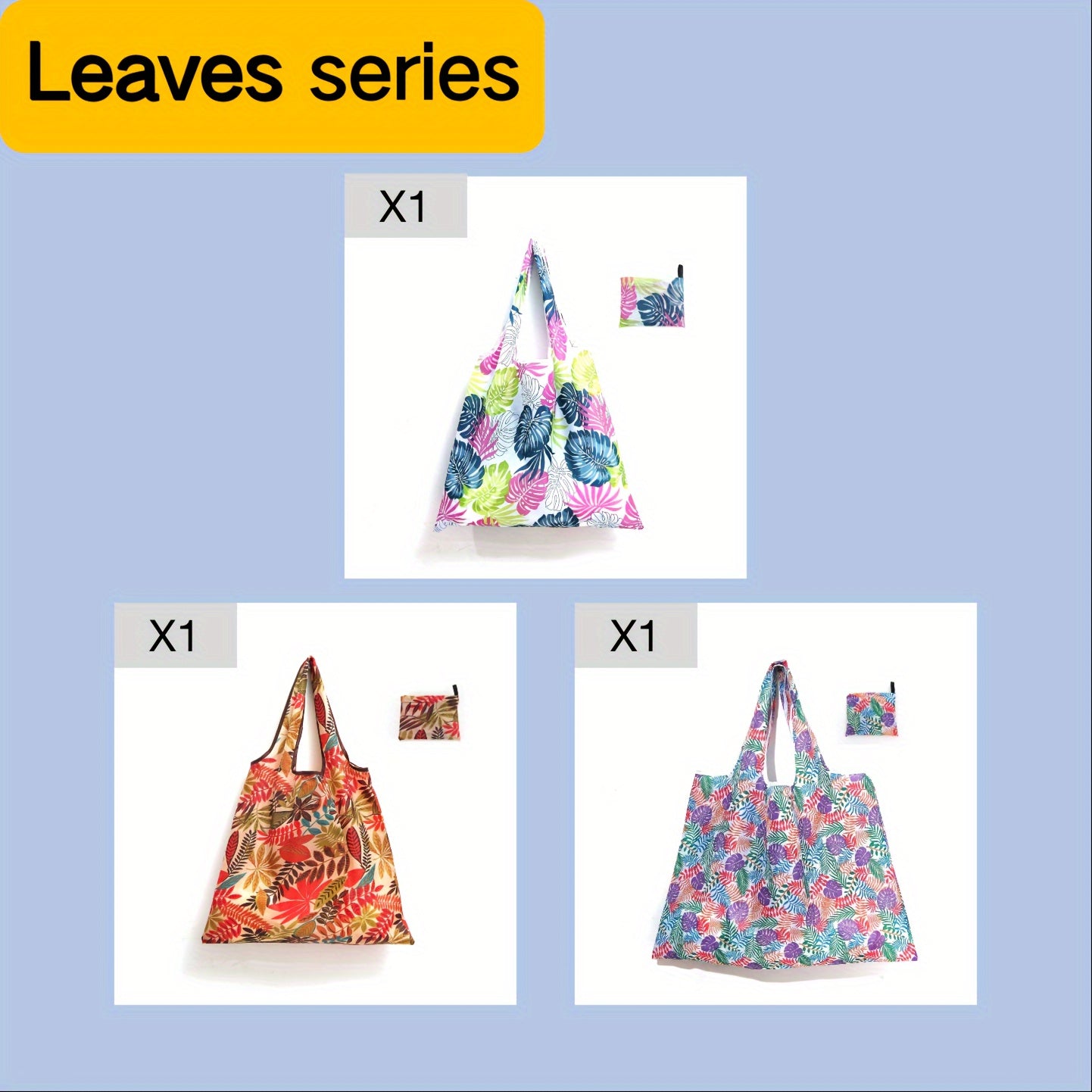 3Pcs Grocery Bag Large Capacity Folding Shopping Handbag