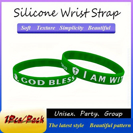 Minimalist Team Wishes & Blessings Slogan Silicone Bracelet Wrist Strap