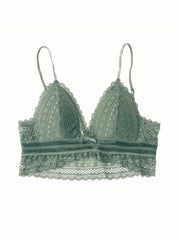 Floral Lace Triangle Bralette Lightweight Wireless Bra
