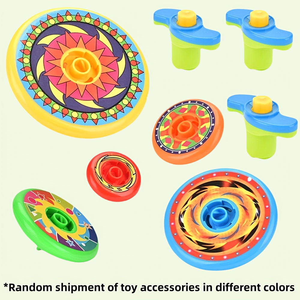 Colorful 5 Layer Stackable Spinning Tops Toy with Launchers - Fun Battle Game