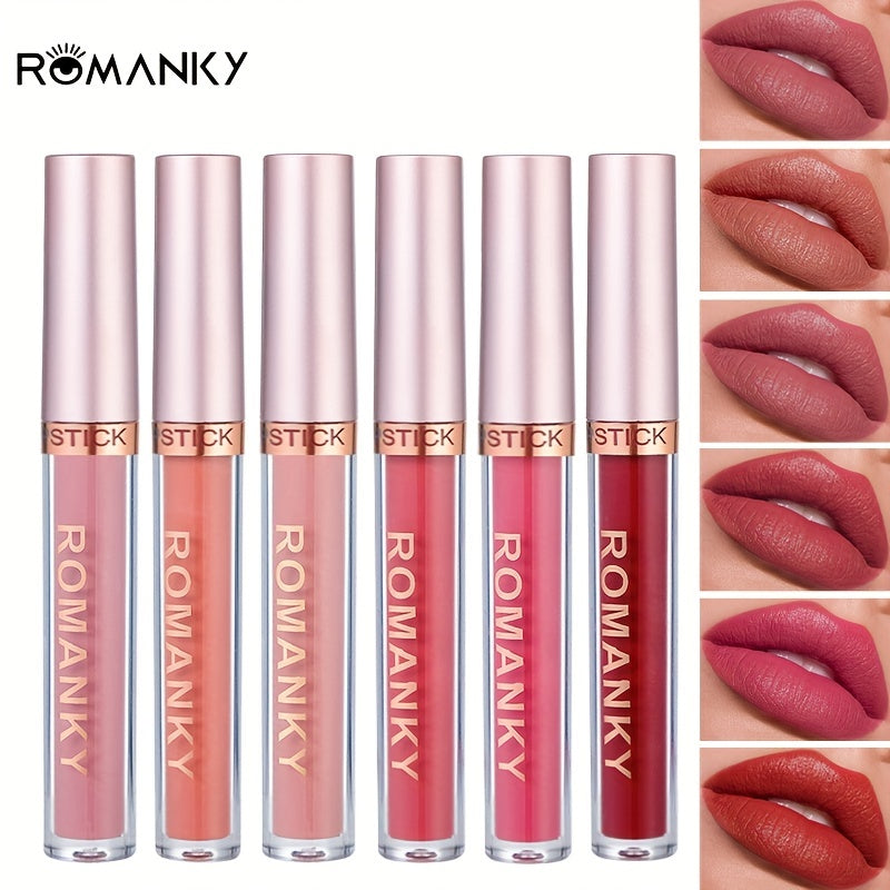 6-color Matte Velvet Lipstick Set Long Lasting Liquid Tint for Women