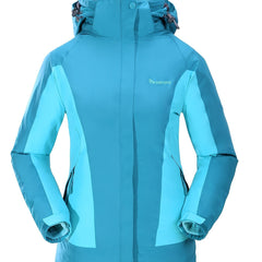 Women's 3-in-1 Snow Jacket Fleece Lined Hooded Coat