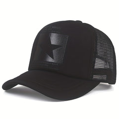 Pentagram Print Mesh Baseball Cap Unisex Trucker Hat Hip Hop Adjustable Dad Hat