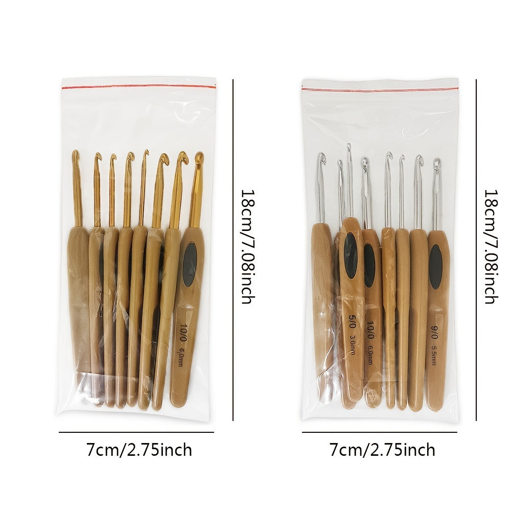 8pcs Knitting Tool Plastic Handle Sweater Needle Crochet Set