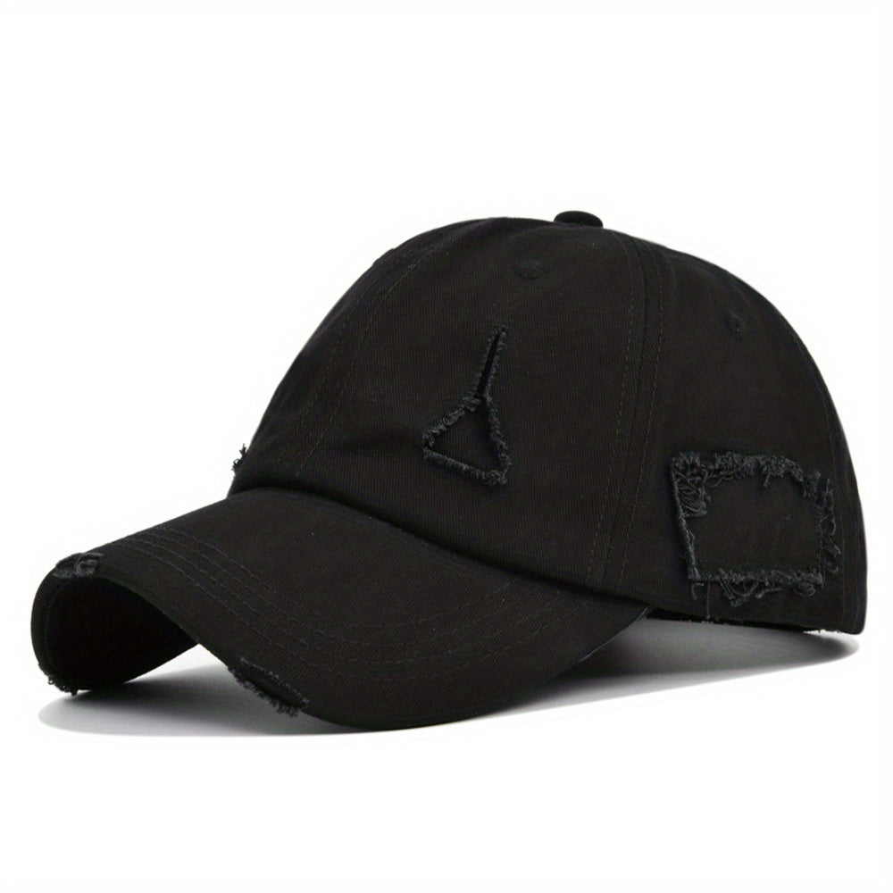 Ripped Baseball Cap Adjustable Cotton Dad Hat Casual Sun Hats