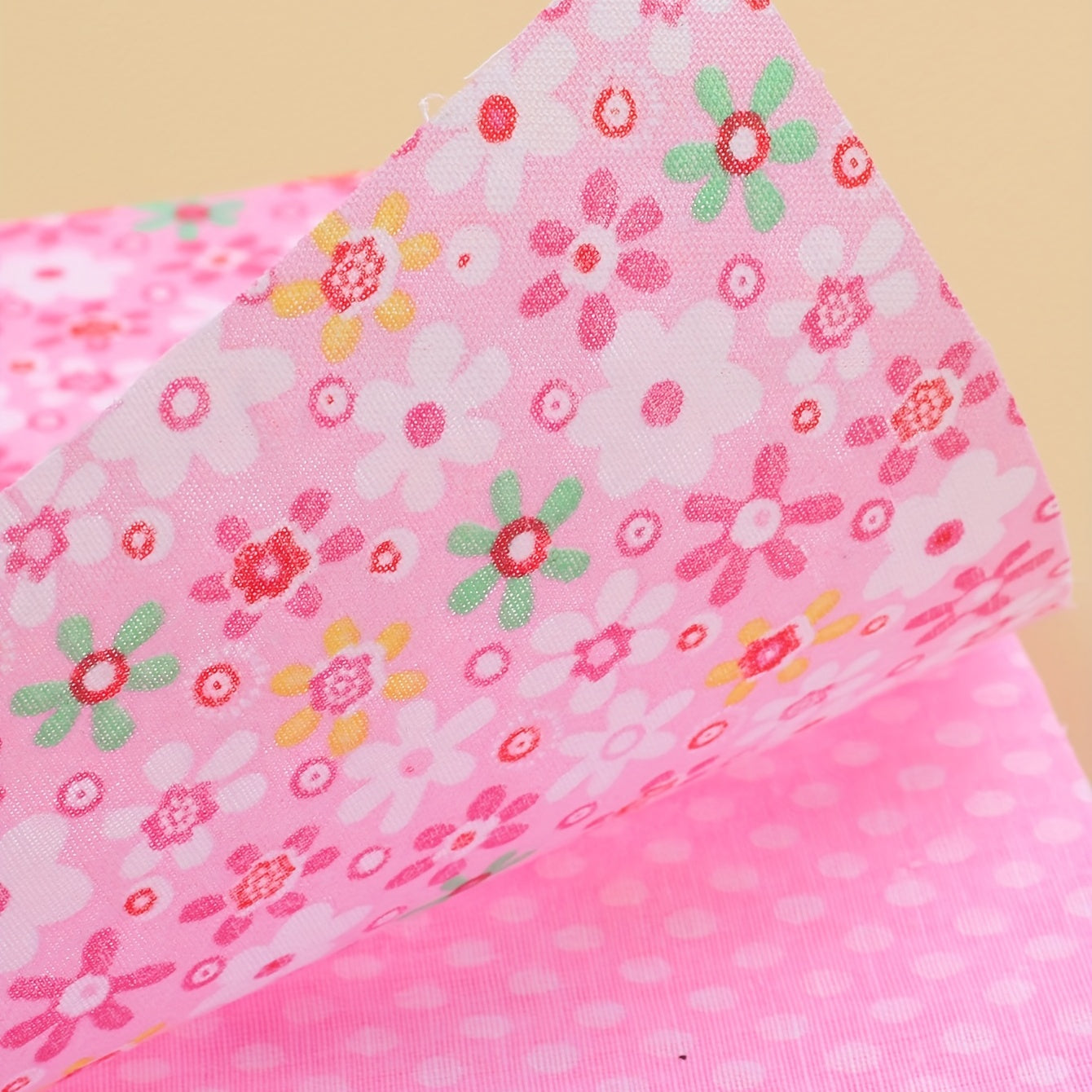 7pcs Printed Cotton Quilting Sewing Patchwork DIY Pink Series