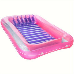PVC Inflatable Floating Bed Swimming Pool Lounge Chair With Pillow