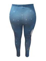 Women's Plus Alpaca Print Leggings High Rise High Stretch