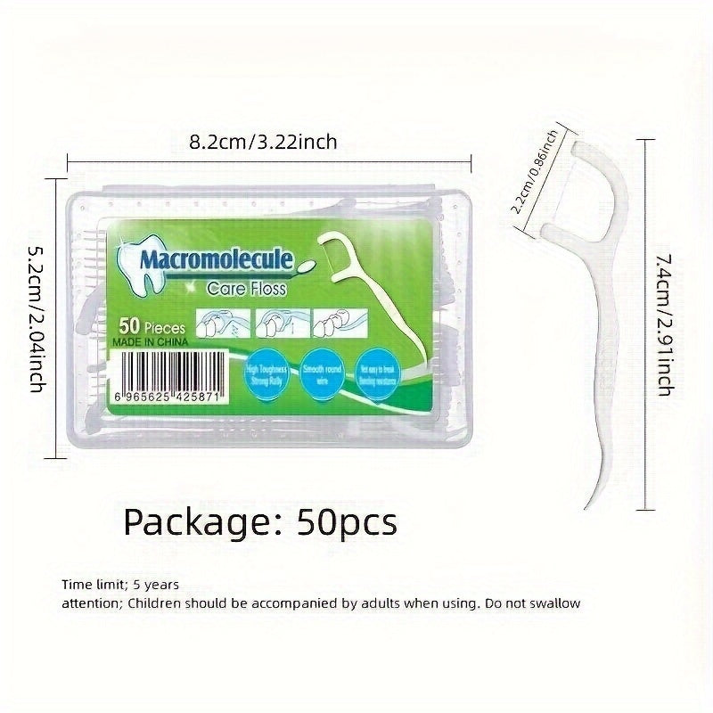 100pcs 2 Boxes Polymer Floss Toothpicks Dental Floss Sticks Dental Cleaning