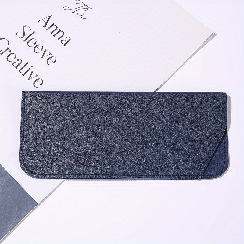 Stitch Detail Glasses Bag PU Leather Sunglasses Pouch Soft Travel Eyewear Holder
