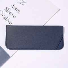 Stitch Detail Glasses Bag PU Leather Sunglasses Pouch Soft Travel Eyewear Holder