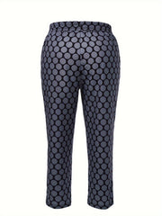  Dot Print High Rise Trousers