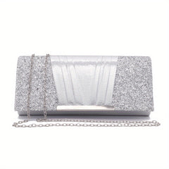 Glitter Clutch Wallet Flap Evening Bag Lightweight Shoulder Chain Bag