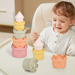 Silicone Stacking Toys Blocks Castle Nesting Educational Development