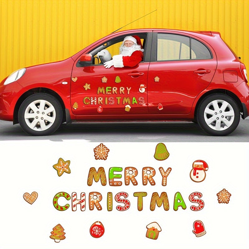 Christmas Decor Refrigerator Stickers Holiday Party Magnetic Waterpr