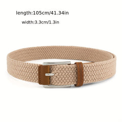 Men's Leather Belt Outdoor Casual Pin Buckle Nylon Braided Belt