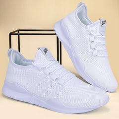 Men's Lightweight Knitted Running Shoes Breathable Sneakers One Size Bigger