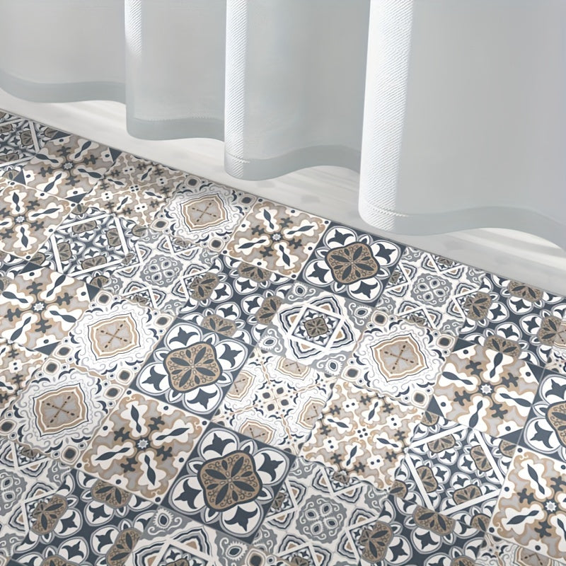 10pcs Waterproof Retro Tile Stickers for Bathroom Kitchen Living Room