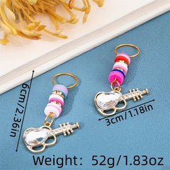10pcs Crystal Guitar Shape Braid Hair Beads Dreadlock Hair Ring