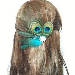 Peacock Feather Hair Clip Ornament Western Style Hair Accessories