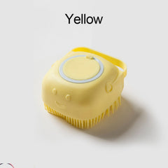 Silicone Pet Bath Brush with Massage & Shower Gel Dispenser