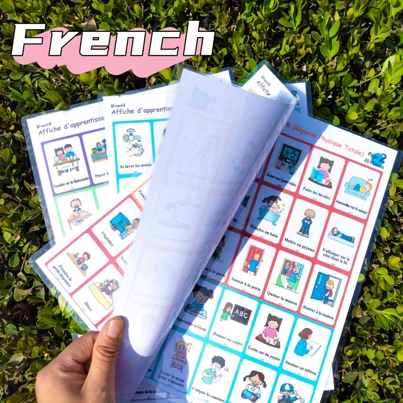 TPR French Learning Posters: 100 Key Phrases & Images - Kids & Beginners