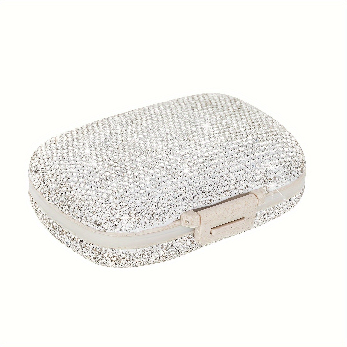 8 Compartment Pill Organizer with Diamond Travel Medicine Case 1 Pack