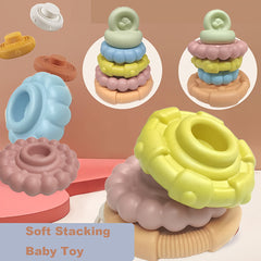 Soft Stack Blocks Ring Stacking Toys for Babies Non Toxic Plastic