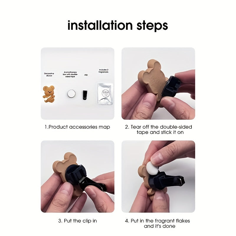 1pc Cartoon Bear Car Air Outlet Aromatherapy Clip
