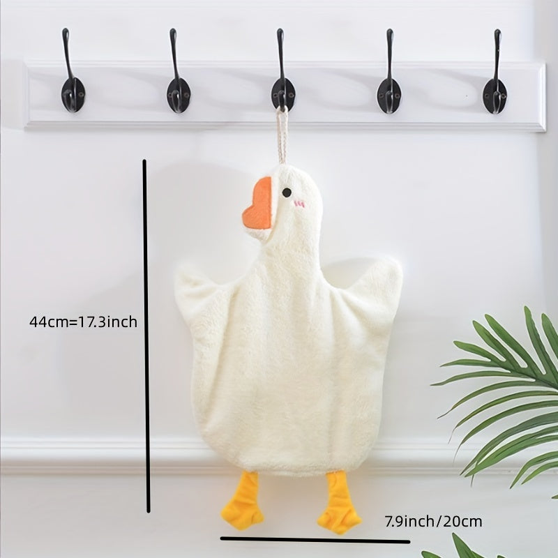 Microfiber Goose Pattern Hanging Towel Quick Drying Soft Absorbent with Loop