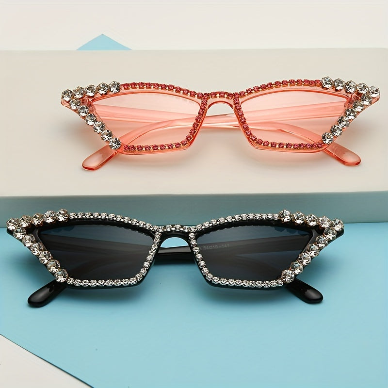 Rhinestone Cat Eye Sunglasses for Women UV400
