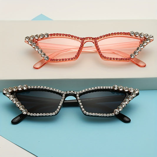 Rhinestone Cat Eye Sunglasses for Women UV400