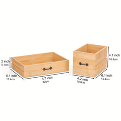 Bamboo Makeup Organizer with Drawers for Cosmetic Storage