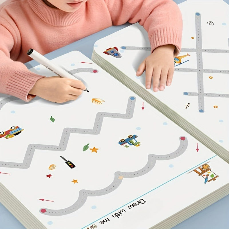 Cartoon Themed 32-Page Pen Control Training Kit for Kids