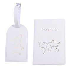 Map Pattern Passport Holder & Luggage Tag Set
