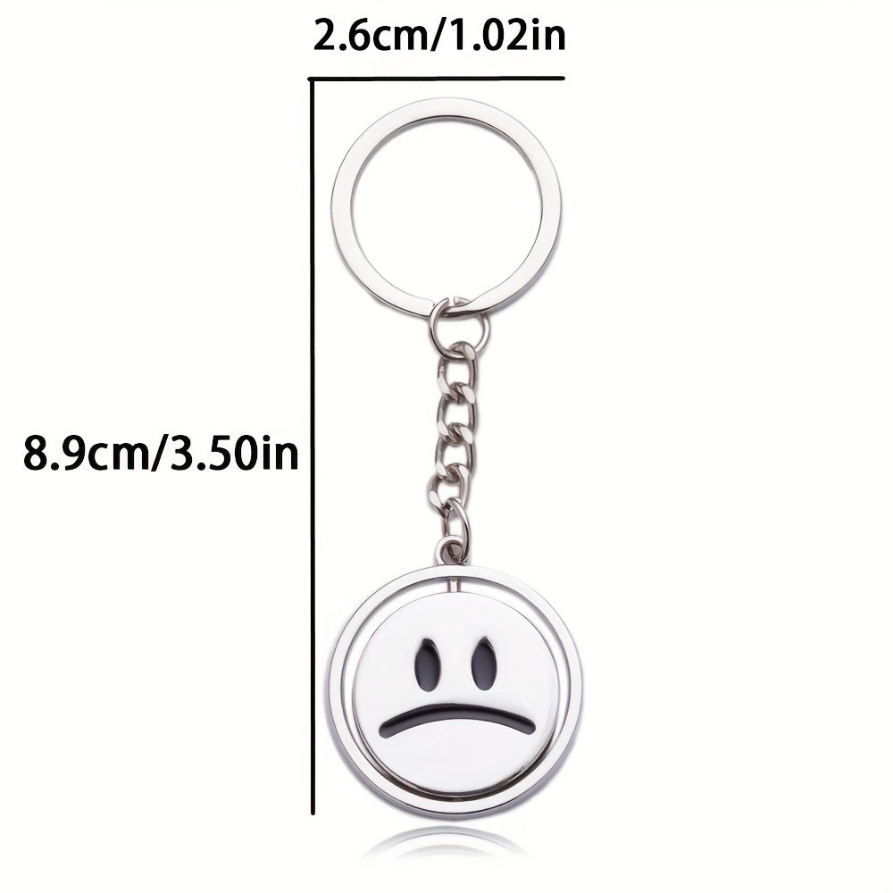 Double Sided Happy Face Keychain for Men