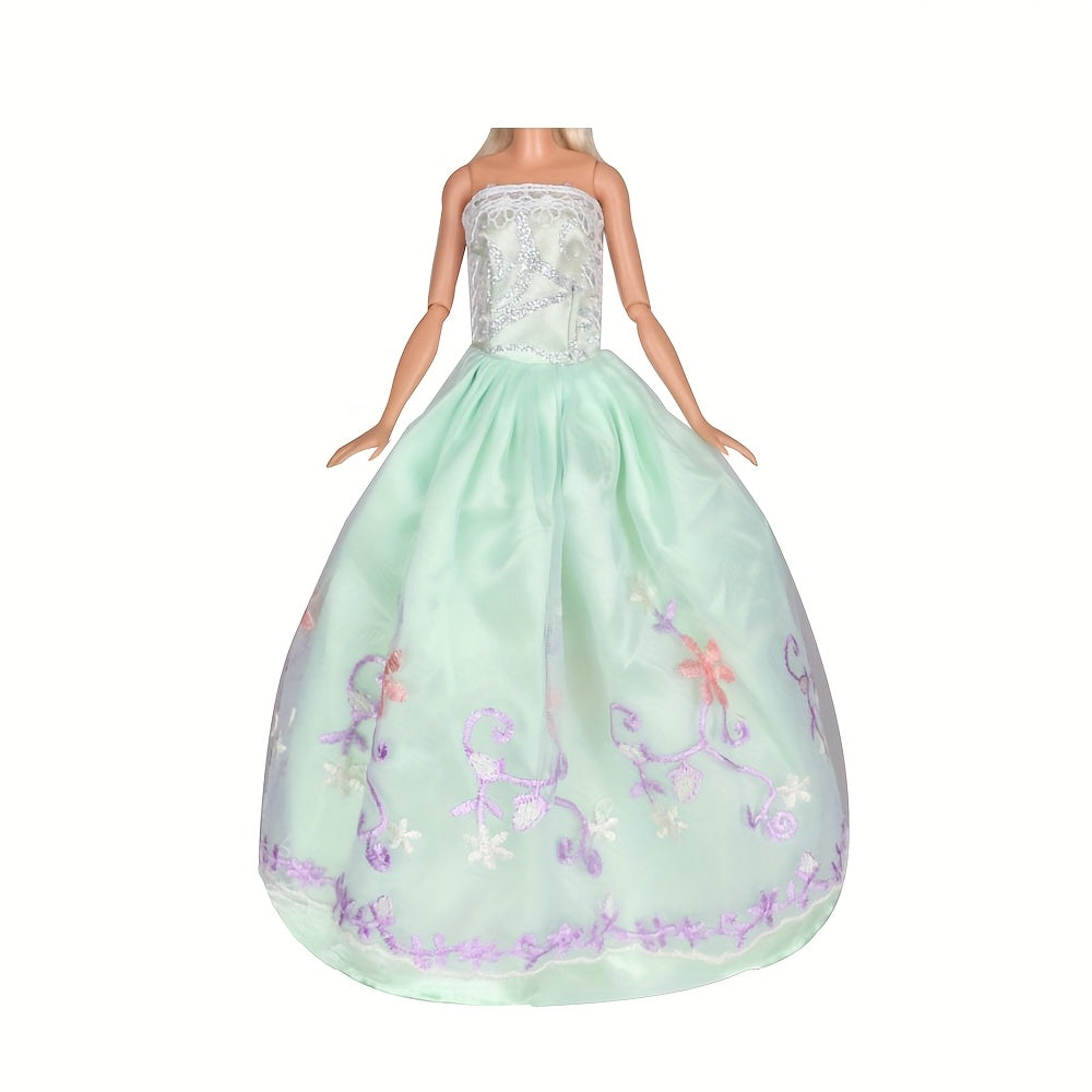 5pcs Doll Clothes & Party Dress Outfits 11.5in 28 Bodysuits Lace Floral Solid