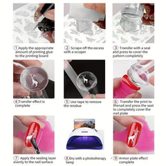 French Tip Nail Art Kit with Stamper & Scraper