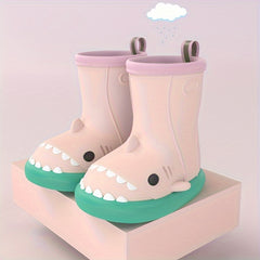 Girl's Adorable Shark Rain Boots Non Slip Waterproof Shoes