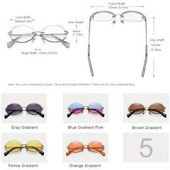 WIMN Oval Sunglasses Men Rimless Men Sun Glasses Vintage Alloy Frame