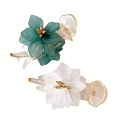Flower Duck Billed Clip Crystal Large Hair Clip For Women