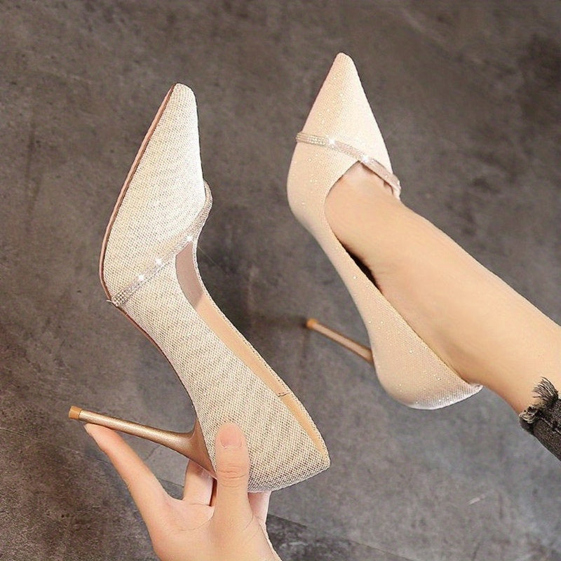 Women's Glitter Pointed Toe Stiletto Heels