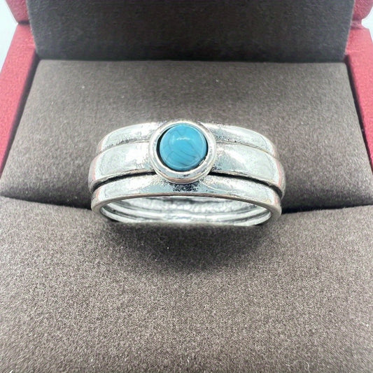 Vintage Turquoise Finger Ring Statement Jewelry
